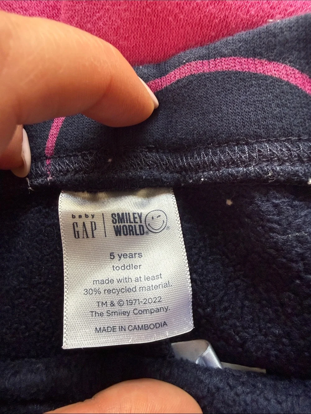 GAP Hot Pink Smiley Sweatshirt Dress with Black & Pink Smiley Leggings